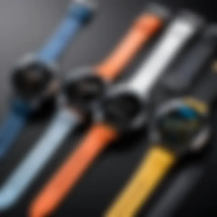 Different styles of Samsung watch bands displayed