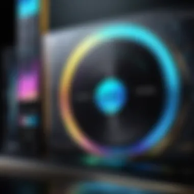 Intricate Visualization of Music Streaming Services Abstract Artistic Visual of Music Streaming Services