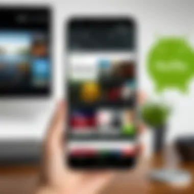 Exploring Hulu on Android Android device displaying Hulu interface