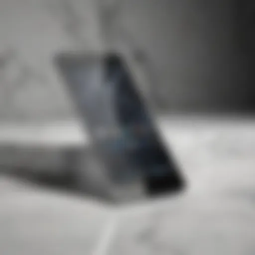 Alcatel One Touch mobile phone on a sleek marble surface