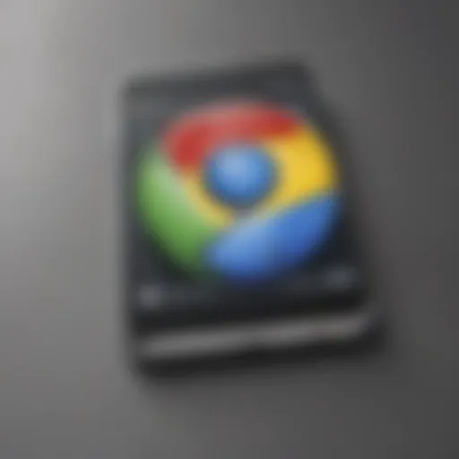 Illustration of Android device with Google Chrome logo