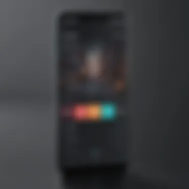 Sleek App Interface on Android Device Android Device with Music Video App Interface