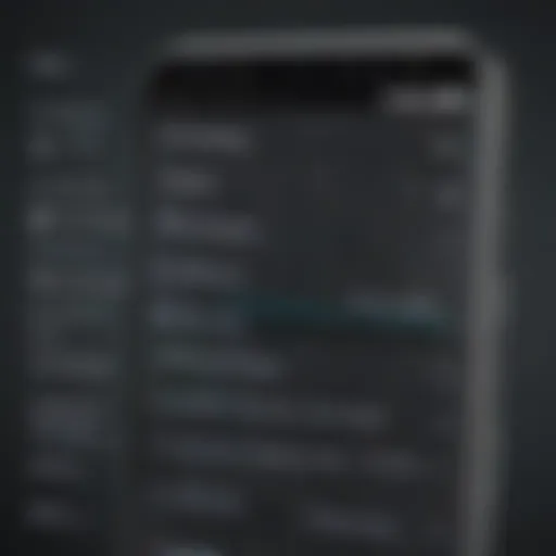 Illustration of Android device settings menu