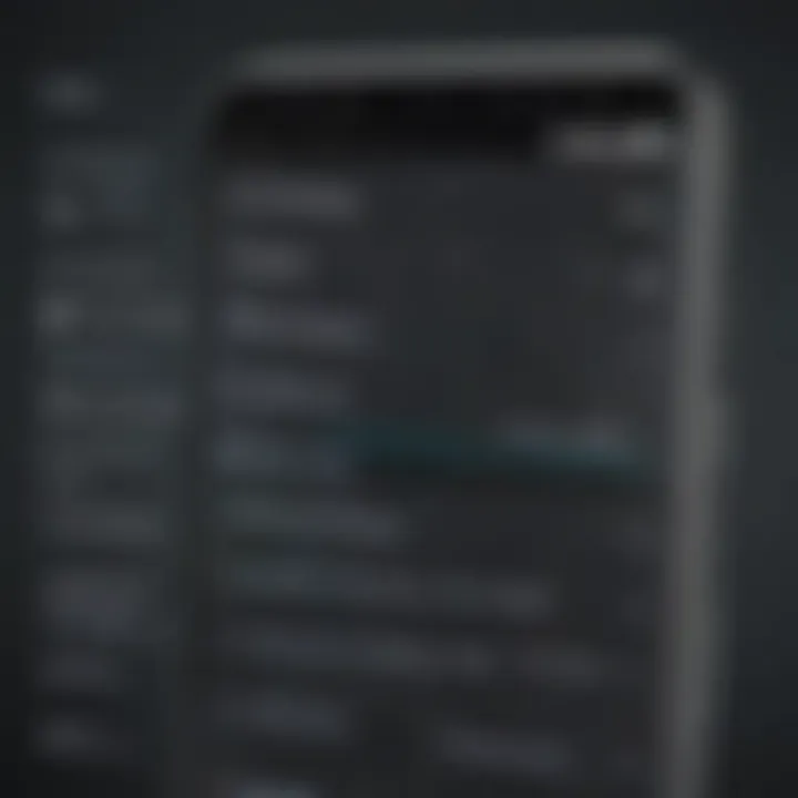 Illustration of Android device settings menu