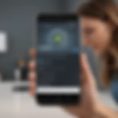 Empowering Safe Browsing Habits Illustration of Android user activating SafeSearch feature