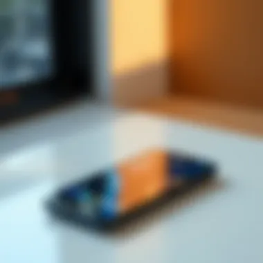 A sleek and modern unlocked Android phone displayed on a clean surface