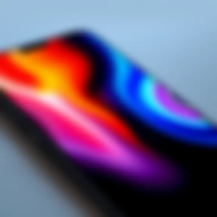 A close-up of an unlocked Android phone showcasing its vibrant display