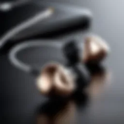 Close-up view of premium ambient mode earbuds showcasing sleek design