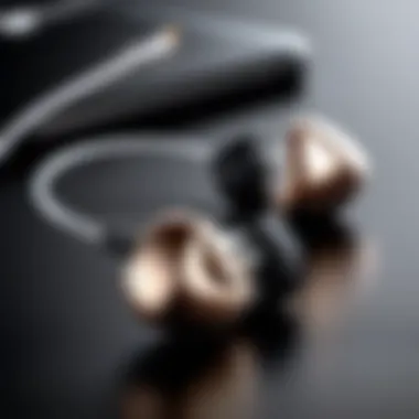 Sleek Design of Top Ambient Mode Earbuds Close-up view of premium ambient mode earbuds showcasing sleek design