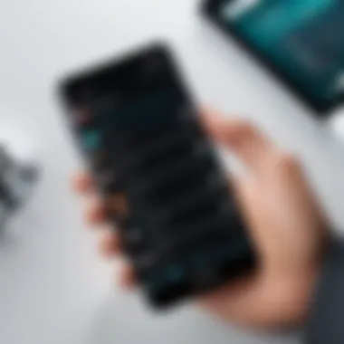 Sleek Contact Management Interface A sleek interface showcasing a contact management app on an Android device