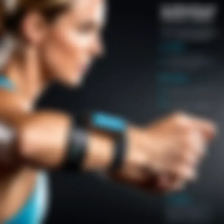 Detailed infographic showcasing the features of armband fitness trackers