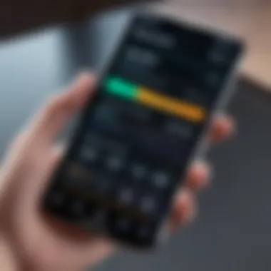 User Interface Experience in Budget Smartphones Close-up of a smartphone's display and interface