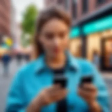 Real-World Usage of Budget-Friendly Cell Phones A person using a smartphone in a casual setting