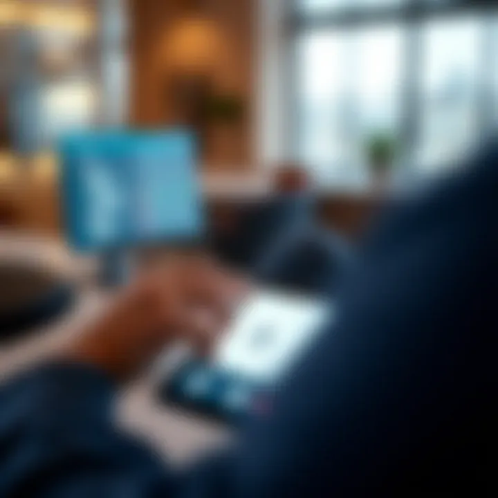 User-Friendly Tablet Interface A close-up of a user interacting with a voice recorder app on a tablet