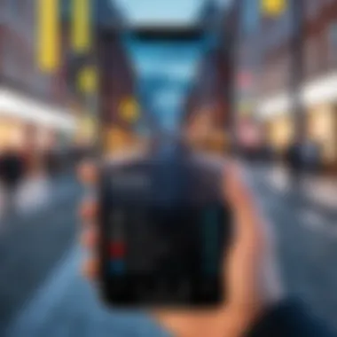 Location App Interface on Smartphone Smartphone showing location app interface