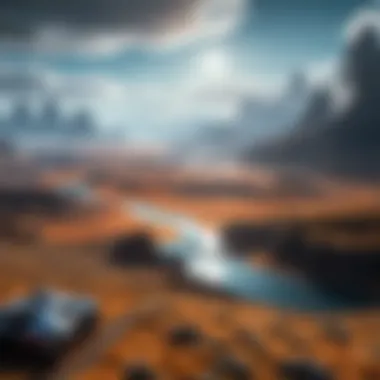 Stunning Sci-Fi Landscape Visually stunning sci-fi landscape from a top film