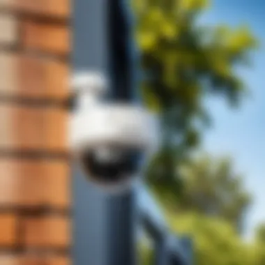 High-resolution security camera mounted outdoors