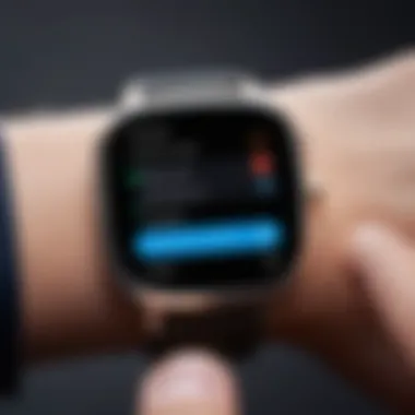 High-tech smartwatch displaying messaging interface