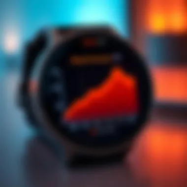 Graph showing blood pressure trends from a smartwatch app