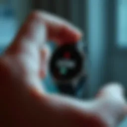 Elegant blood pressure smart watch displaying health metrics