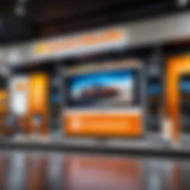Promotional Display at a Boost Mobile Store A close-up of a Boost Mobile store showcasing promotional materials