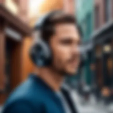 High-quality headphones paired with an Android device