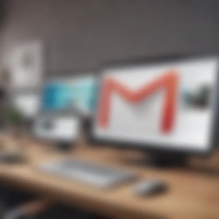 Illustration showcasing boosted productivity with Gmail email groups