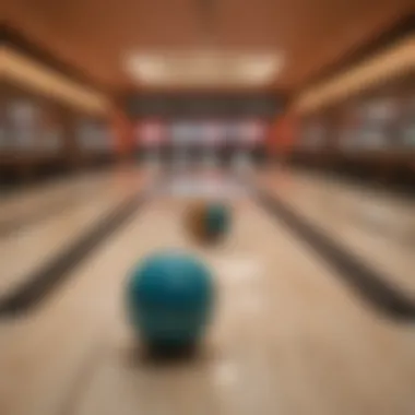 Bowling Scene with Peacock Touch An artistic representation showing the iconic bowling scene from The Big Lebowski with a subtle Peacock logo