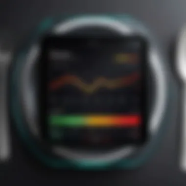 Data-Driven Progress Monitoring Illustration of a sleek calorie tracking chart with dynamic visuals
