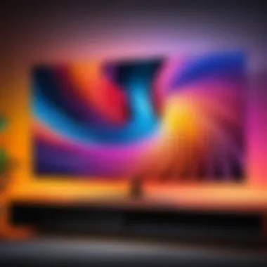 Close-up of a TV showcasing vibrant colors and deep contrast