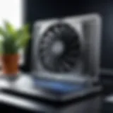 Advanced laptop cooler showcasing innovative design