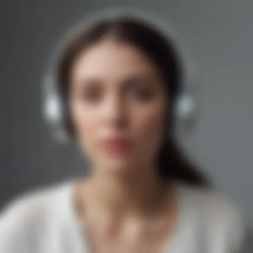 Female listening to music on smartphone