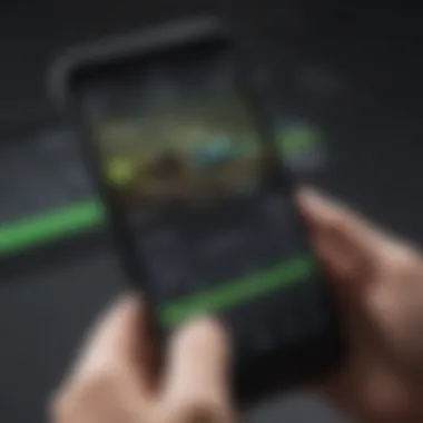 Smartphone with Spotify app interface