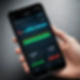 Smartphone displaying a measurement app interface