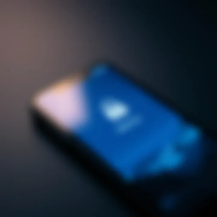 Data Backup Interface on Mobile Device A mobile device displaying a data backup interface