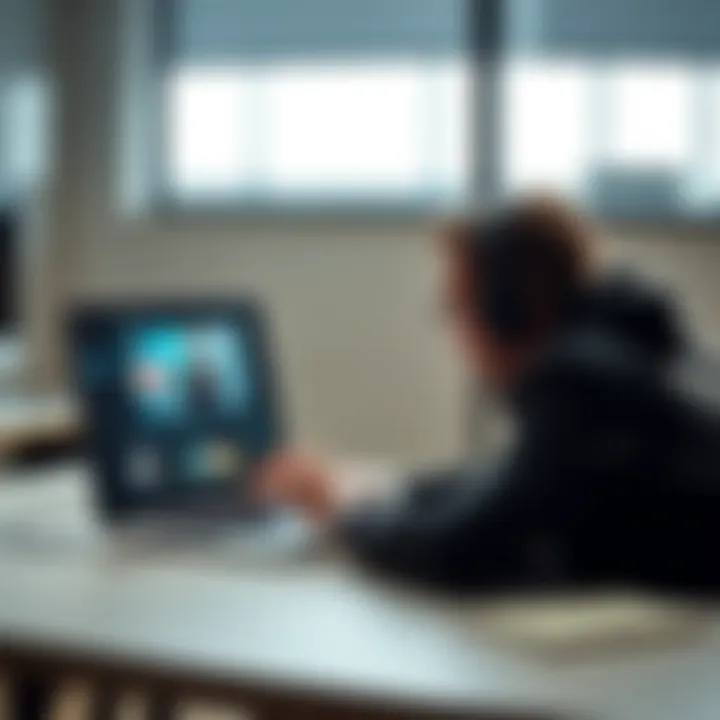 Expert reviewing a YouTube recording application on a laptop