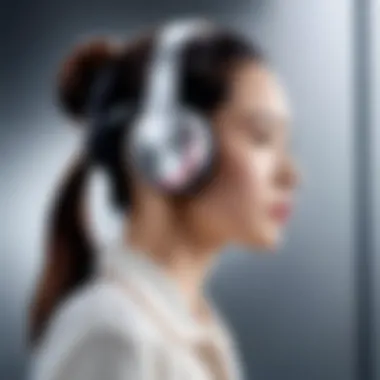 Aesthetic presentation of Huawei headphones highlighting innovation