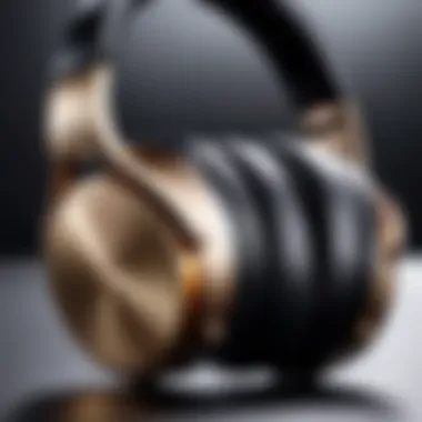 Close-up of Huawei headphones demonstrating sound technology