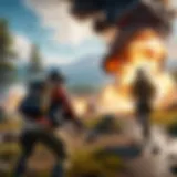 A captivating scene from a popular battle royale game showcasing intense gameplay