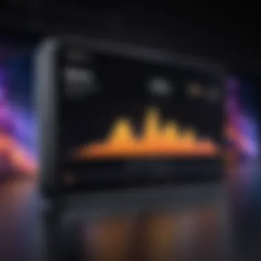 Performance metrics displayed on a screen highlighting the Galaxy Z Flip's capabilities