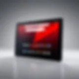 Tablet device with Verizon logo on the screen