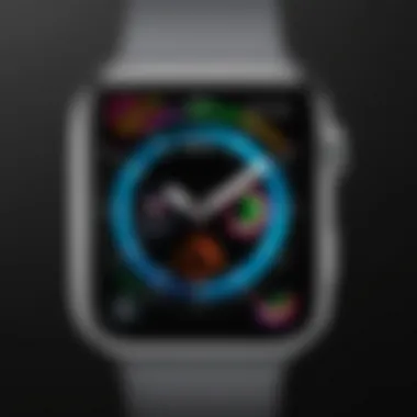 Colorful custom Apple Watch face showcasing various themes