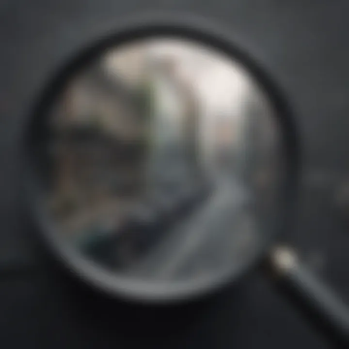 Illustration of a magnifying glass revealing hidden surveillance