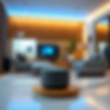 Echo Dot 4th Generation in a Stylish Setting Echo Dot 4th Generation in a modern living space