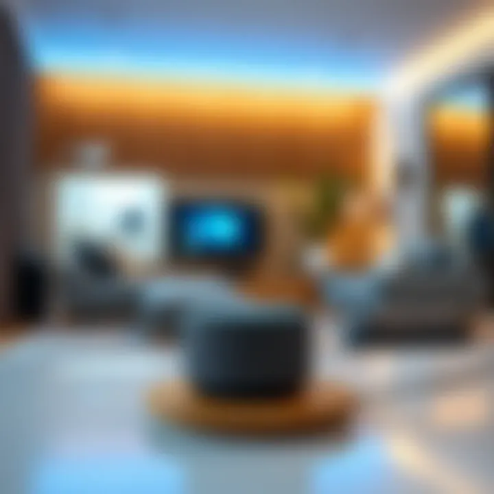 Echo Dot 4th Generation in a Stylish Setting Echo Dot 4th Generation in a modern living space