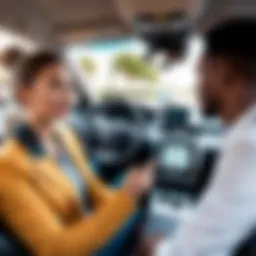An Uber driver engaging in a conversation with a passenger
