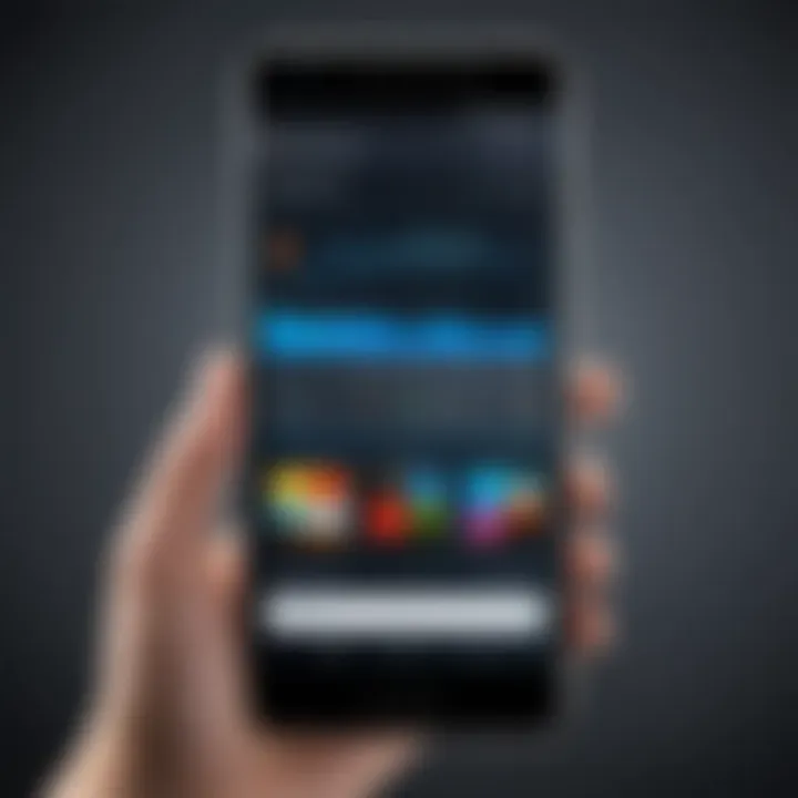 A sleek Android device showcasing its app interface