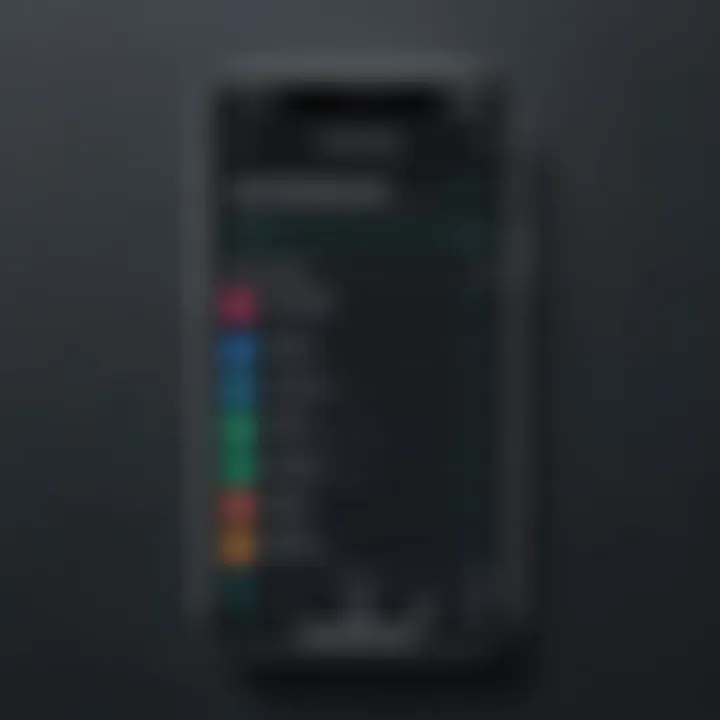 Settings menu highlighting app management options