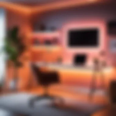 Stylish Home Office with LIFX LED Bulbs Energy-efficient LIFX LED light bulbs in stylish home office