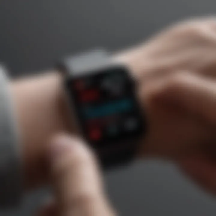 Apple Watch monitoring heart rate during ab workout